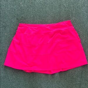 Lululemon Women’s Large Vibrant Neon Pink Skort shorts skirt pocket athletic